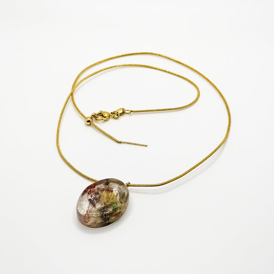 Resin Pendant 18K Gold Plated