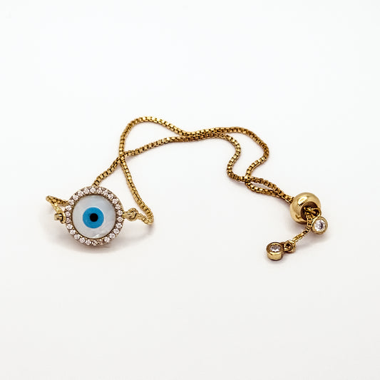 Evil Eye Round Bracelets 18K Gold Plated