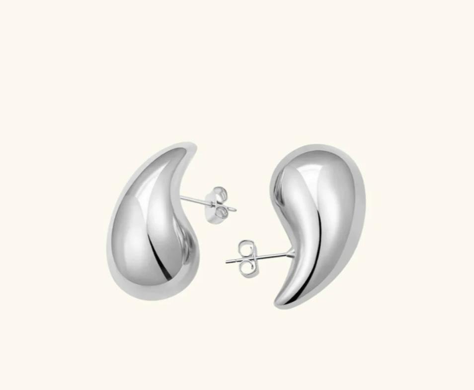 Drop Stud Earring Petite Silver Plated